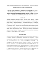 Effective brand positioning of universities amongst Chinese societies in Singapore and Malaysia