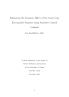 Estimating the Economic Effects of the Canterbury Earthquakes Sequence using Synthetic Control Methods