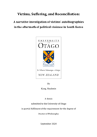 Victims, suffering, and reconciliation: A narrative investigation of victims' autobiographies in the aftermath of political violence in South Korea