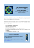 OMS Health Professions Education Research Group Online Symposium 2021 Announcement