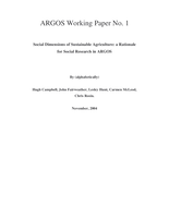 Social Dimensions of Sustainable Agriculture: A rationale for Social Research in ARGOS