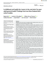 Is Childhood Oral Health The 'Canary In The Coal Mine' For Poor Adult General Health. Findings From Two New Zealand Birth Cohort Studies