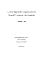 An Inter-Species Investigation into the Role of Cytochrome c in Apoptosis