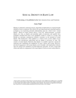 Sexual Dignity in Rape Law