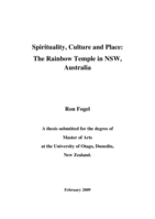 Spirituality, Culture and Place: The Rainbow Temple in NSW, Australia