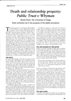 Death and Relationship Property: Public Trust v Whyman