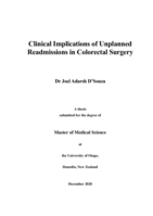 Clinical Implications of Unplanned Readmissions in Colorectal Surgery