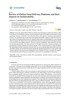 Review of Online Food Delivery Platforms and their Impacts on Sustainability