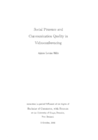 Social presence and communication quality in videoconferencing