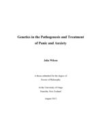 Genetics in the Pathogenesis and Treatment of Panic and Anxiety