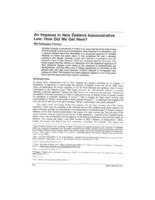 An Impasse in New Zealand Administrative Law: How did we get here?