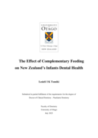 The effect of complementary feeding on New Zealand's infants dental health