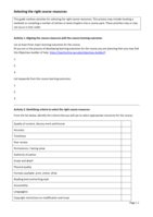 Selecting the right course resources