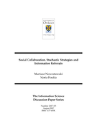 Social collaboration, stochastic strategies and information referrals