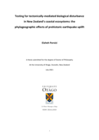 Testing for tectonically-mediated biological disturbance in New Zealand's coastal ecosystems: the phylogeographic effects of prehistoric earthquake uplift