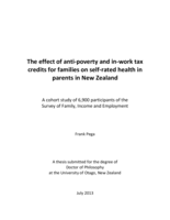 The effect of anti-poverty and in-work tax credits for families on self-rated health in parents in New Zealand: A cohort study of 6,900 participants of the Survey of Family, Income and Employment
