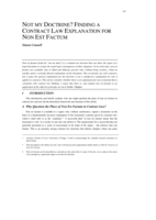 Not My Doctrine? Finding a Contract Law Explanation for Non Est Factum