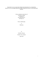 The effect of co-creation through exposure to augmented reality on customer perceived risk, perceived trust and purchase intent