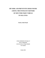 HIV risk and preventive behaviours among the intimate partners of men who inject drugs in Malaysia
