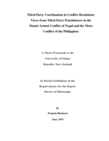 Third-Party Coordination in Conflict Resolution: Views from Third-Party Practitioners in the Maoist Armed Conflict of Nepal and the Moro Conflict of the Philippines