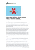Tobacco industry interference: Is the new Government meeting its international obligations?