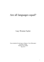 Are all languages equal?