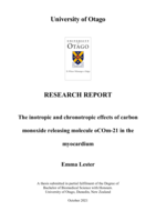 The inotropic and chronotropic effects of carbon monoxide releasing molecule oCOm-21 in the myocardium