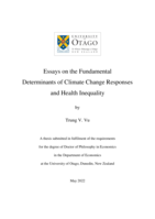 Essays on the fundamental determinants of climate change responses and health inequality