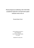 Pharmacological preconditioning with GYKI-52466: a prophylactic approach to neuroprotection against ischaemic stroke in the rat