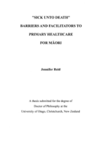 "Sick unto death" barriers and facilitators to primary healthcare for Māori