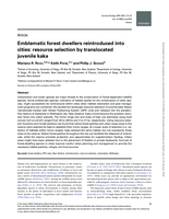 Emblematic forest dwellers reintroduced into cities: resource selection by translocated juvenile kaka