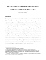 Living in Interesting Times: Landonline, Leader in its Field at What Cost?