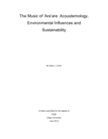 The Music of 'Are'are: Acoustemology, Environmental Influences and Sustainability