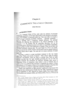 Community Treatment Orders