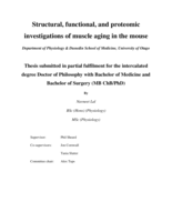Structural, functional, and proteomic investigations of muscle aging in the mouse