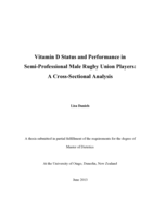 Vitamin D Status and Performance in Semi-Professional Male Rugby Union Players: A Cross-Sectional Analysis