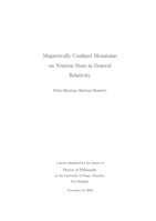 Magnetically confined mountains on neutron stars in general relativity