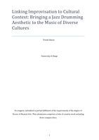 Linking Improvisation to Cultural Context: Bringing a Jazz Drumming Aesthetic to the Music of Diverse Cultures