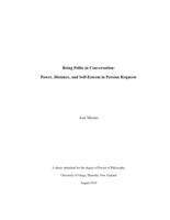 Being Polite in Conversation: Power, Distance, and Self-Esteem in Persian Requests