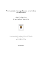Pharmaceuticals in sewage: Sources, concentrations and degradation