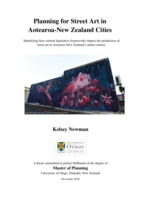 Planning for Street Art in Aotearoa-New Zealand Cities
