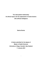 The robot-patient relationship: An ethical inquiry into the replacement of human doctors with artificial intelligence