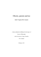 Obesity, parents and me