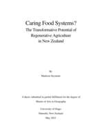 Caring Food Systems? The Transformative Potential of Regenerative Agriculture in New Zealand