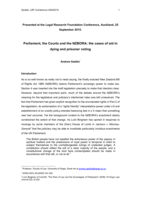 Parliament, the Courts and the NZBORA: The Cases of Aid in Dying and Prisoner Voting