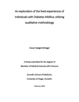 An exploration of the lived experiences of individuals with Diabetes Mellitus utilizing qualitative methodology