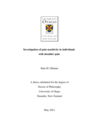 Investigation of pain sensitivity in individuals with shoulder pain