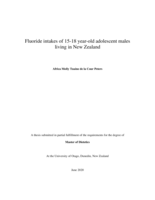 Fluoride intakes of 15-18 year-old adolescent males living in New Zealand
