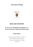 In Vitro Liver Metabolism of Portimine A; A Novel Anti-Cancer Agent from Marine Algae