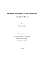 Peripheral gene therapy for the treatment of Alzheimer’s disease